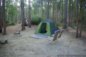 The tent set up at Barrabup Pool