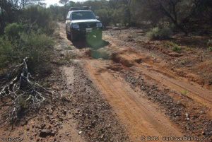 Small crack in the road near Mt Elvire