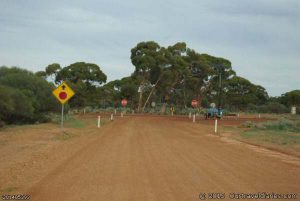 Crossing a private haul road