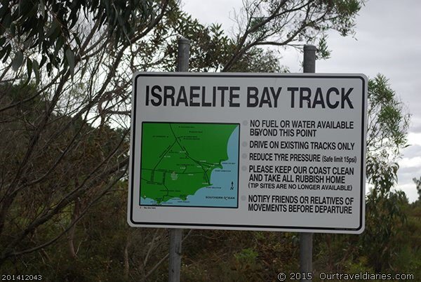 Israelite Bay Track information sign