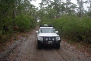 Driving in to Lake Jasper on the Wapet Track