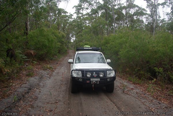 Driving in to Lake Jasper on the Wapet Track