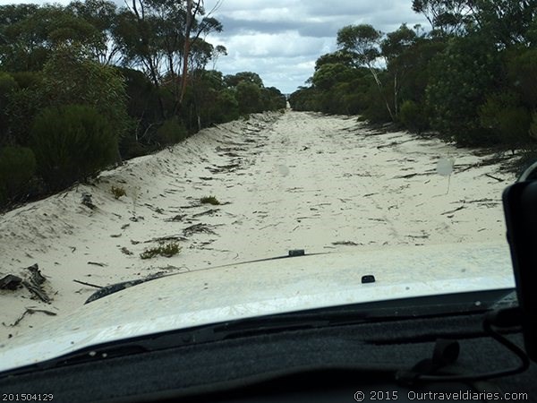 Sand, maybe the puddles are behind us