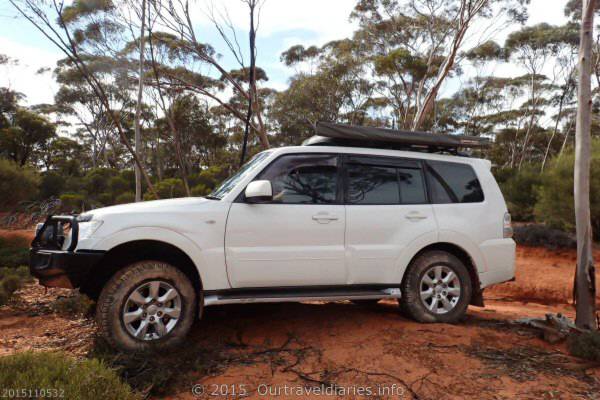 The Pajero on the Old Hyden Norseman Road.