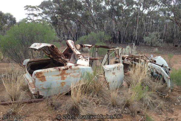 Wreck of and EH Holden out by Lake Dundas