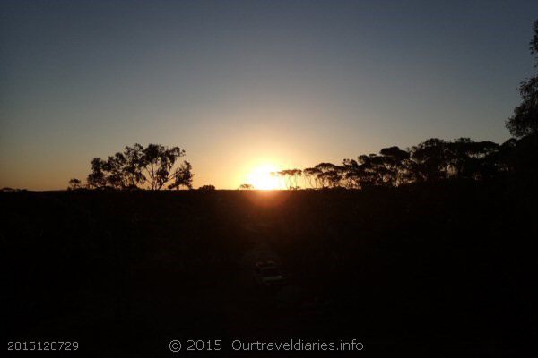 Sunset at our Breakaways camp - Hyden - Norseman Road