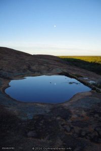 Lunar reflection in a rock pool on McDermid Rock