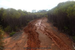 This part of the track looked solid but wasn't. South of Chalice Mine