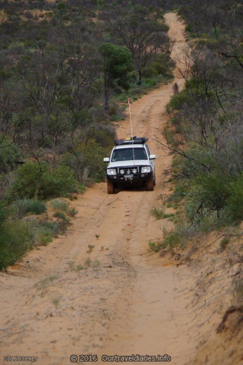 In between sand dunes, Googs Track, South Australia