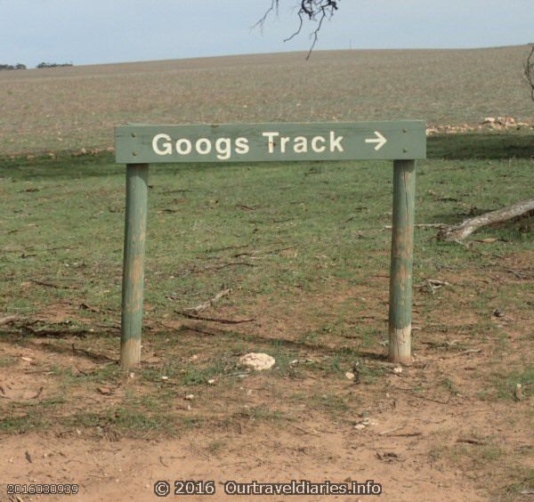 Sign for Googs Track, South Australia