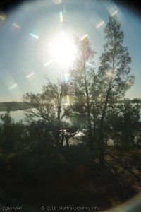 The sun over Googs Lake, South Australia. (taken with a star filter)