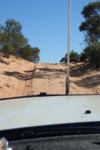Photos doesn't really show it, but this is a steep sand dune, Googs Track, South Australia.