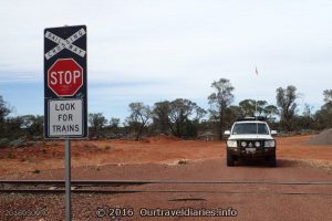 End of Googs Track at the Trans Australia Rail line, South Australia.
