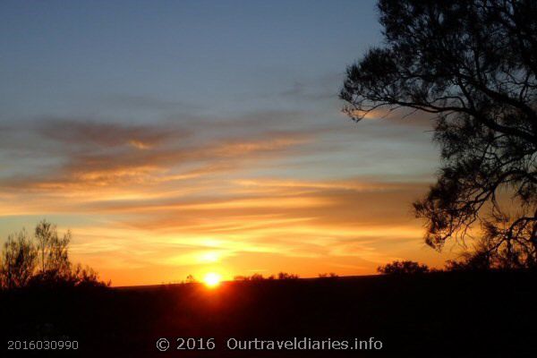 Sunrise (looking East) at Mount Finke camp ground, Googs Track, South Australia