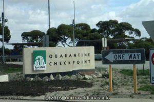 Coming into the Quarantine Check Point at the WA/SA Border.
