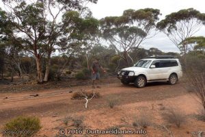 Packing up the winch rope - Old Hyden Norseman Road