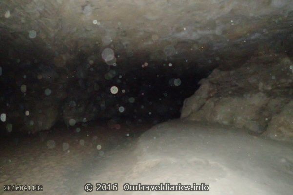 Flash shot taken deep inside Stockyard Gully Cave. Note the dust in the air