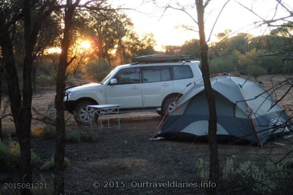 Dawn breaks at The Pines Rest Area, Great Central Hwy, WA