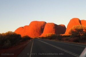 Heading towards Kata Tjuta at Sunset, NT