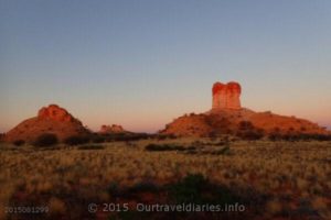 Chambers Pillar as daylight fades, NT