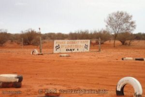 The finish of the Finke Desert Race, Northern Territory.