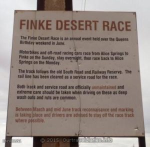 A bit of information about the Finke Desert Race, Aputula, Northern Territory