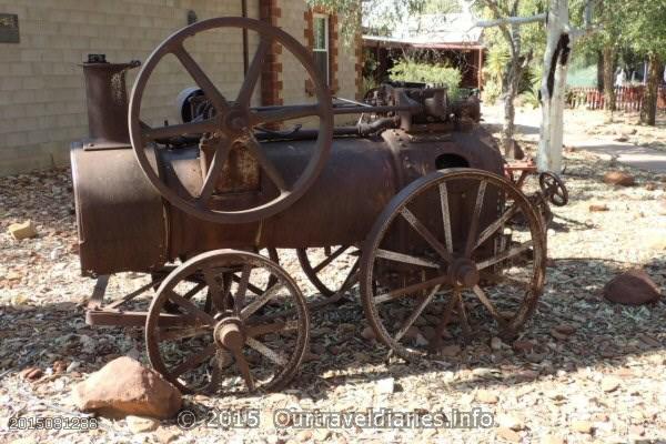 Old steam engine at the Transport Museum, Alice Springs, NT.
