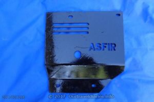 The Asfir Skid Plate after being painted black