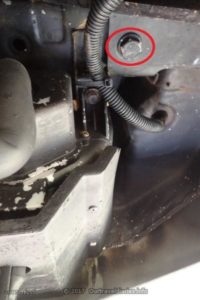 Remove this bolt to fit the rear Asfir skid plate bracket.