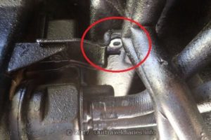 Remove this bolt to fit the front Asfir skid plate bracket.