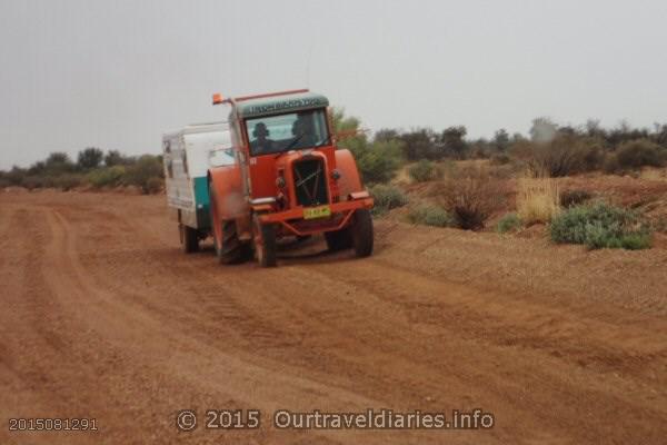 Another Tractor Club member travelling to Mt Dare