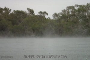 Rain falling over Dalhousie Springs - beautiful.