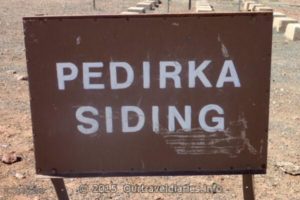 The original sign had long since faded - Pedirka Siding Ruins on the Old Ghan Railway