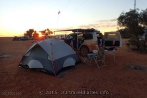 Sunset at Arckaringa Homestead, South Australia.