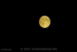 Full moon, Eyre Hwy, near Mundrabill, WA.