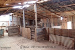 The disused shearing shed at the Koonalda Homestead, South Australia