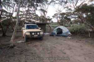 24 Hour rest area just of the Eyre Hwy, near Mundrabill, WA.