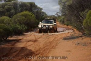 Another bog hole, we made it through this one - along the Old Hyden-Norseman Rd