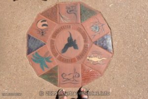 Parks & Wildlife Commission inlay at the entrance of the Alice Springs Desert Park