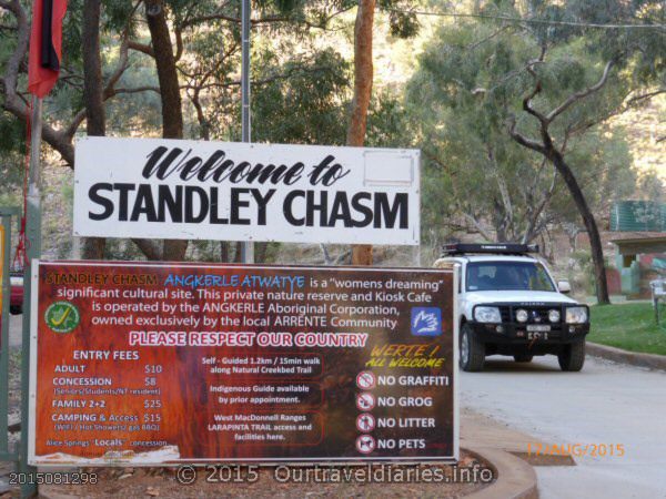 Entering Standley Chasm Park