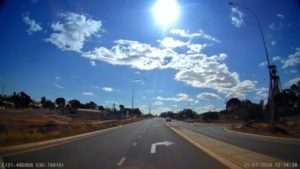 About to turn onto Yarri Road on the Northern outskirts of Kalgoorlie.