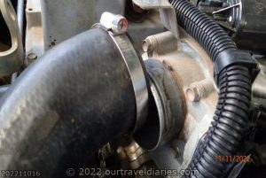 Disconnect the top of the intercooler hose